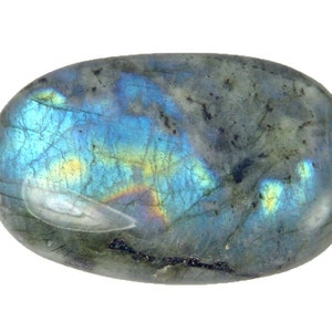 Natural Labradorite Palmstone 51mm x 33mm x 16mm Free Form Healing Worry Pocket Stone With Bag 9293K