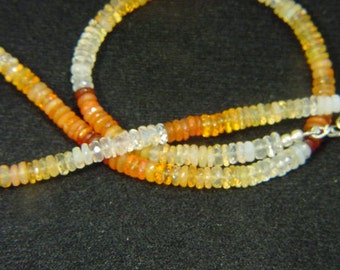 Handmade Mexican jelly opal faceted rhondel necklace 9975A  be
