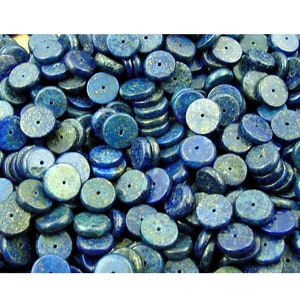 Natural AAA Afghanistan Lapis Lazuli  13mm x 3-4mm Rondelle Beads Lapidary