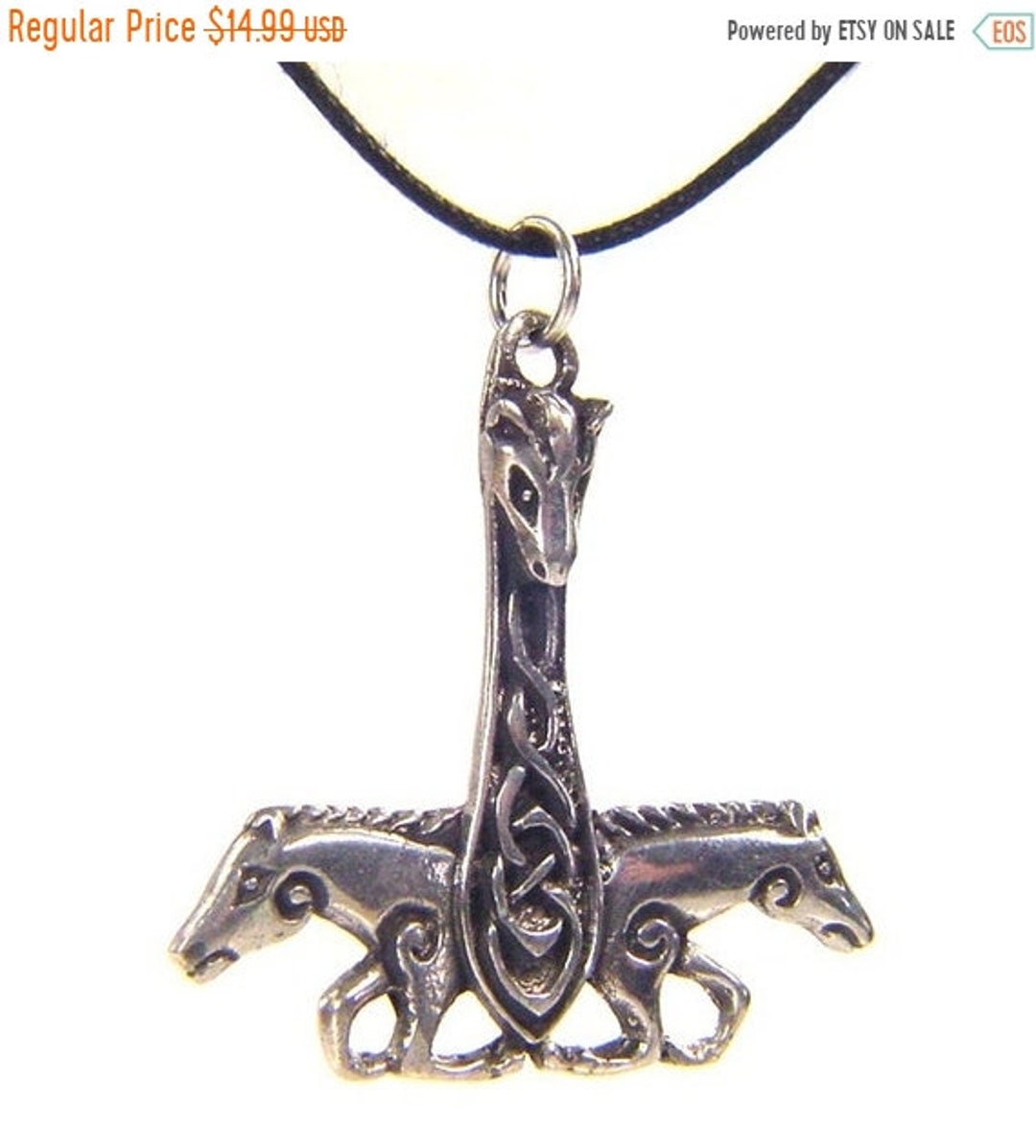 Thor's Hammer Necklace Pewter Pendant Viking Norse Etsy
