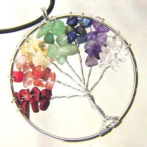 Tree of Life Genuine Gemstones Pendant Necklace 7135P