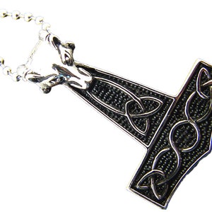 Thor&#39;s Hammer (huge) Necklace Pendant Viking Norse Mjollnir with chain 7094P