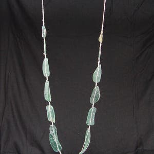 Antique Iridescent 1st Century Roman Glass Bead Pendant Necklace 6917K
