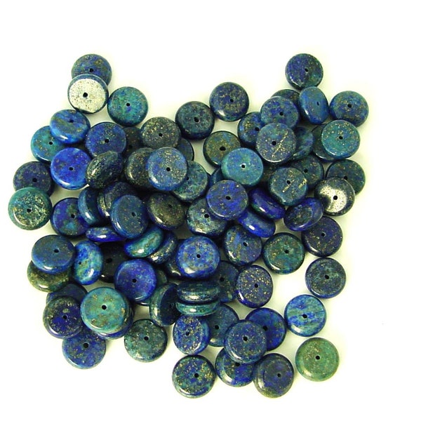 Natural AAA Afghanistan Lapis Lazuli (10) 14mm x 4-5mm Rondelle Beads Lapidary 4549P