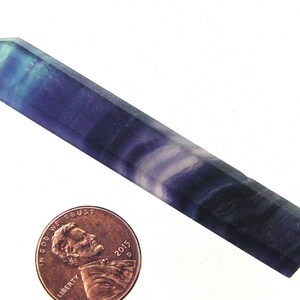 Rainbow Flourite, Florite Six Sided Faceted Crystal Point Shape Healing Massage Wand 9707P