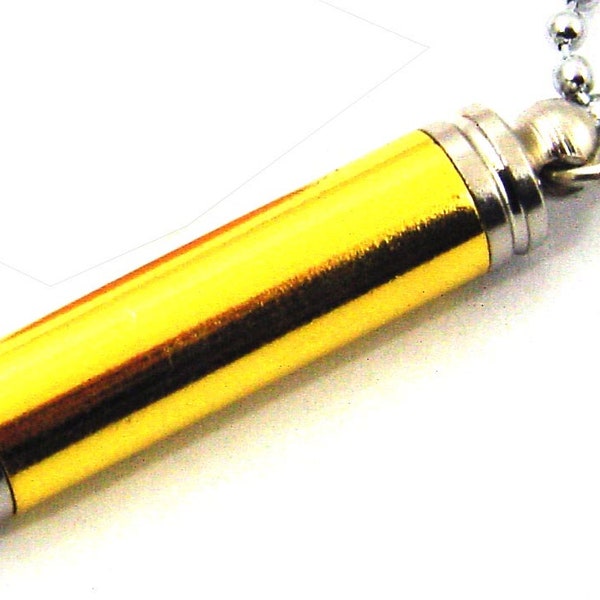 Stainless Steel Bullet Cartridge 10 pcs Pill Stash Box Pendant 24" Chain Necklace 5439K