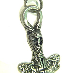 Thor&#39;s Hammer    Necklace  Pewter  Pendant Viking Norse Mjollnir Pagan Wicca 1873B