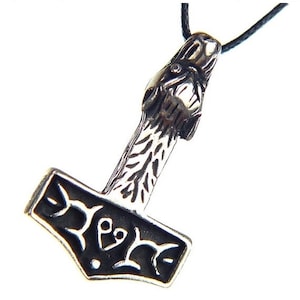 Thor&#39;s Hammer Necklace Pewter Pendant Viking Norse Mjollnir Pagan Wicca 1150A