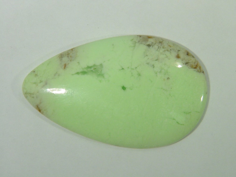 Real All Natural Australian Lemon Chrysophrase Magnesite Finished Cabochon 3021D image 1