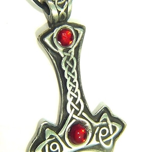 Thor&#39;s Hammer Necklace  Pewter  Pendant Viking Norse Mjollnir Pagan Wicca 1879B
