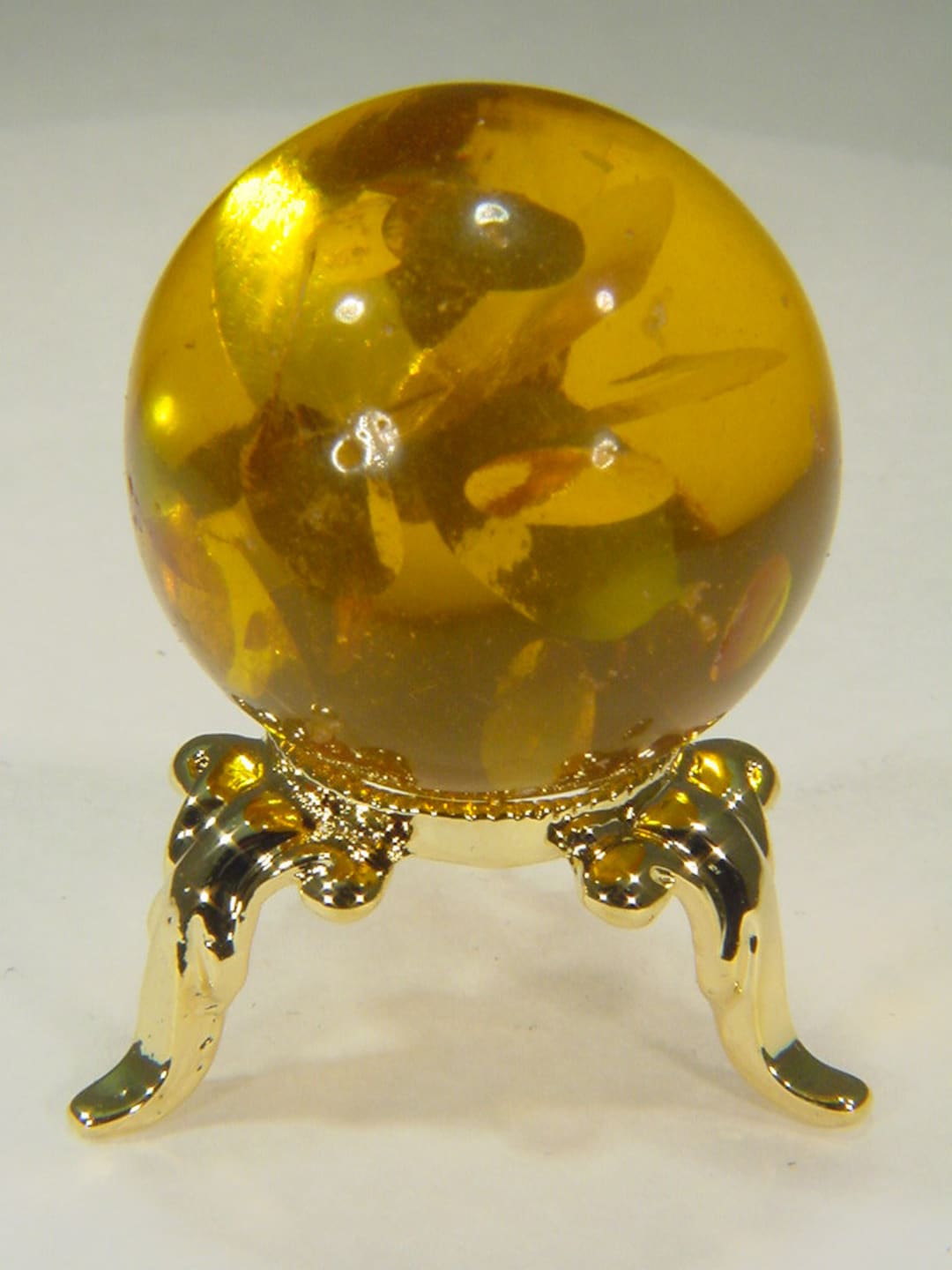 Synthetic Amber Sphere 30mm Healing Orb With Stands 4777E Abe - Etsy