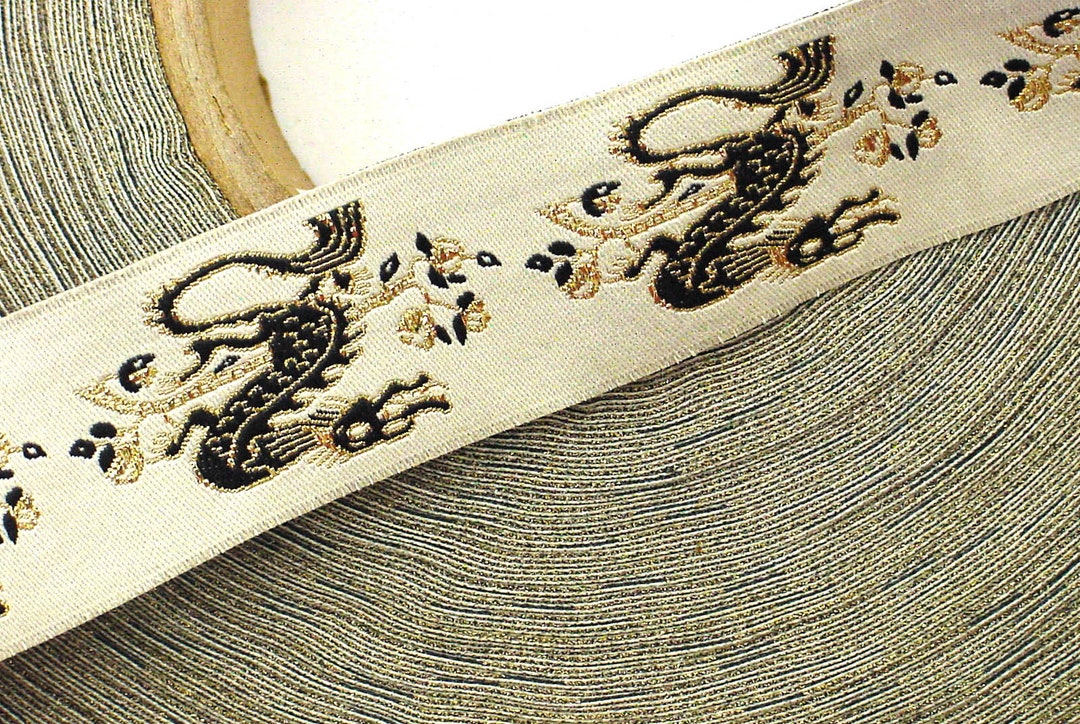 Dragon Motif Ribbon Trim 1 1/4 '' 32 Mm Polyester - Etsy
