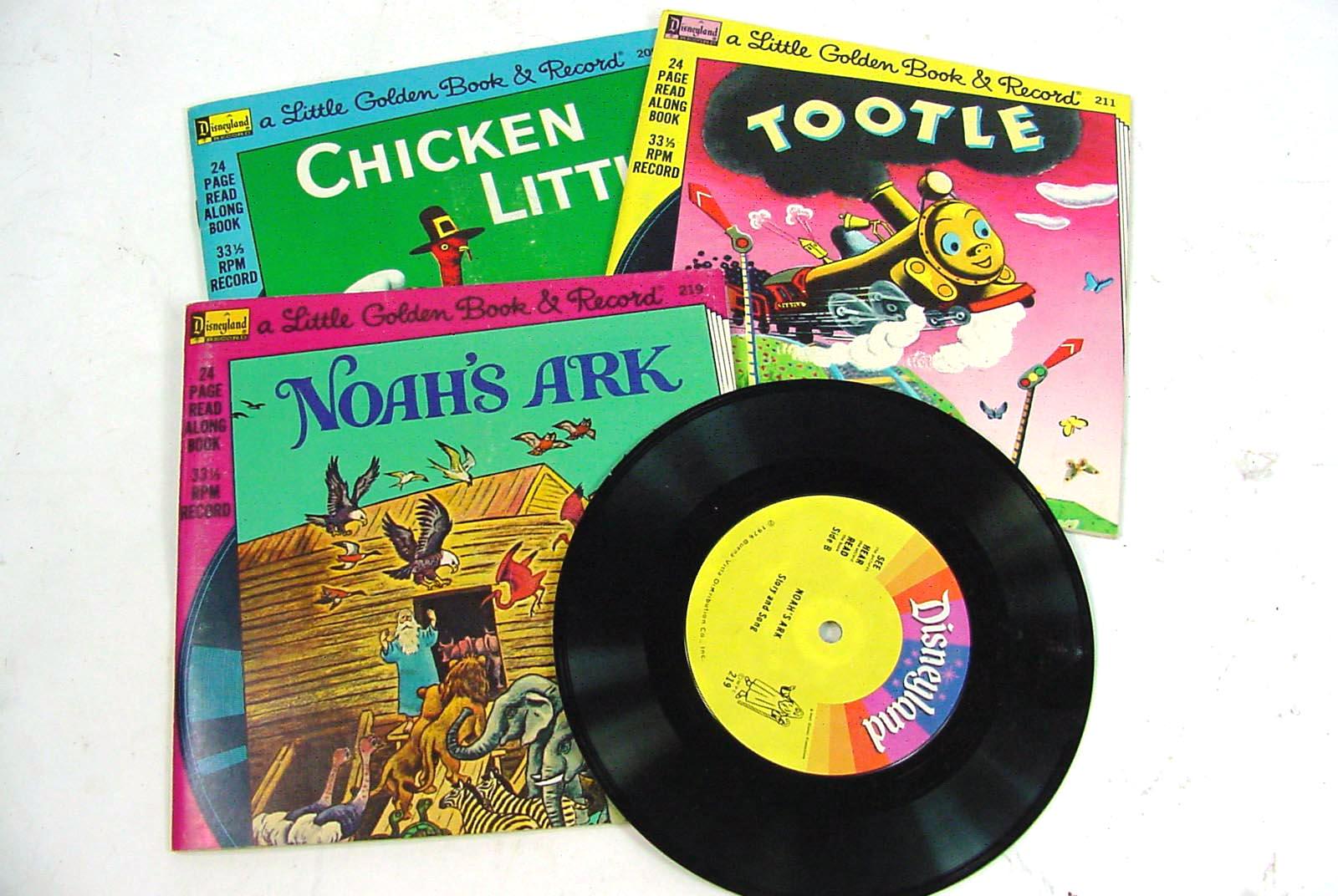 Vintage 1970s Walt Disney Read-along Book and Record Set of 19