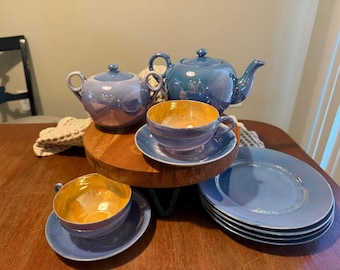 Servizio da tè vintage in porcellana dipinta a mano con decorazioni a lustro di Takito (T T) e Morimura (Noritake).