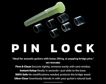 8NOV Pin Lock – Acoustic Guitar Bridge Pin Sleeves (Pack of 7)
