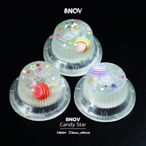 8NOV Signature Candy Star Guitar Knobs Cosmic Planet & Glow-in-the-Dark Electric Guitar Bass Parts