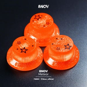 8NOV Signature Meteor Guitar Knobs Fiery Orange & Star Glow Electric Guitar Bass Parts