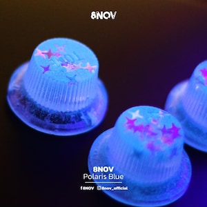 8NOV Signature Polaris Blue Guitar Knobs StellarBlue & Glow-in-the-Dark Electric Guitar Bass Parts