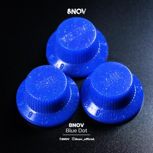 8NOV Blue Dot Guitar Knobs: Cobalt Blue Resin, Aqua Glow Electric Parts