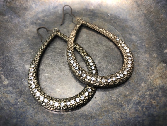 Vintage Hoop Earring Diamond Hoop Earrings Gold Ho