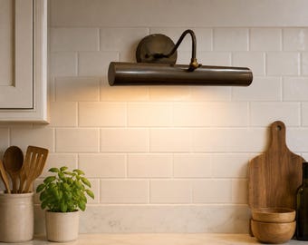 Mid-Century Modern Solid Brass Picture Light, Italian Wall Sconce
