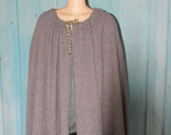 Unisex Gray Heavy Wool Cloak