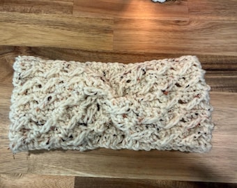 Crochet twisted headband