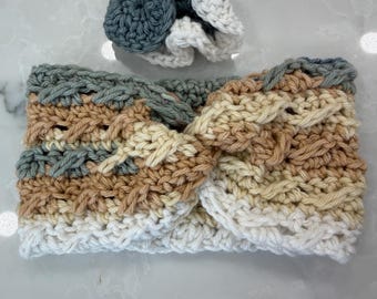 Twisted headband with matching scrunchie