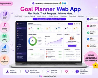 Goal Planner Web App | Yearly, Weekly, Monthly Goal Tracking (Browser-based)