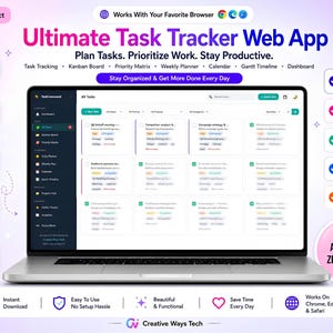 Ultimate Task Manager Web App, Task Planner, Prioritize Work (Browser-based Dashboard)