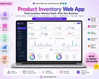 Product Inventory Tracker Web App, Small Business Management (Browser-based)