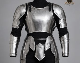 Handmade Steel Women's Knight Fantasy Breastplate Armor Suit ~ Female Warrior Larp & Cosplay Costume | Renaissance reenactment