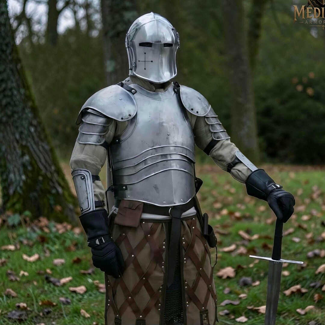 Medieval Barbuta Knight Full Body Steel Armor Suit ~ Reenactment, LARP ...
