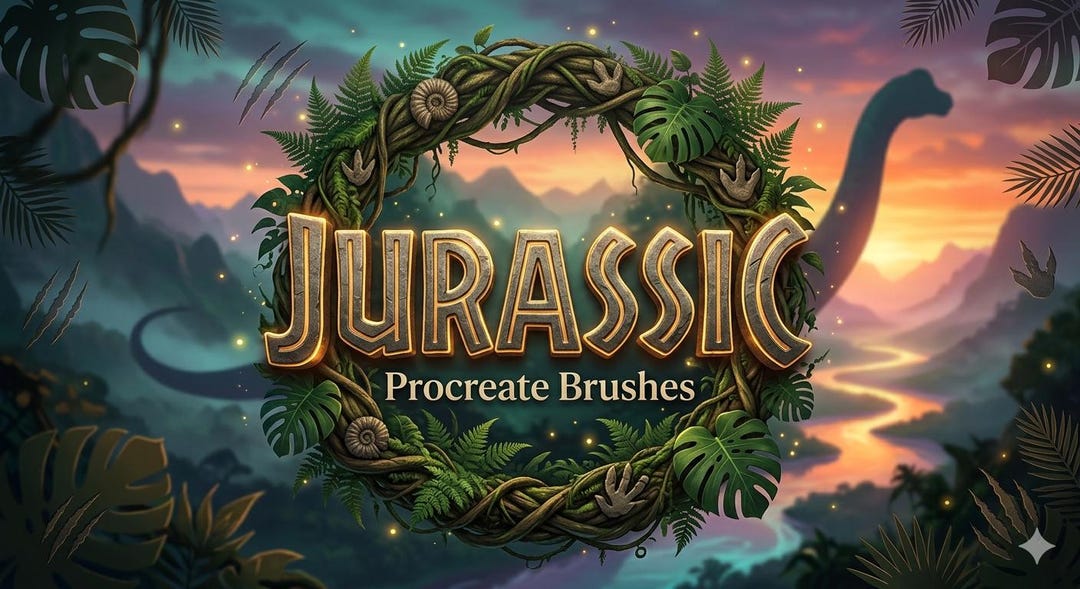 Jurassic Era Professional Brush Bundle for Procreate – Dinosaur ...