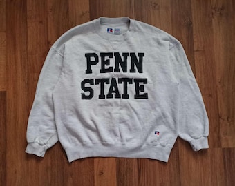 Felpa vintage anni '90 Russell Athletic Penn State / Taglia L / Grigio / Cotone Stile retrò streetwear sportivo