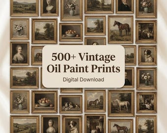 Plus de 500 impressions de peinture à l'huile vintage, art mural de galerie antique (téléchargement numérique)