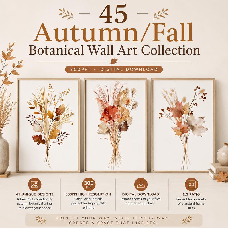 Botanical Prints Fall - Etsy UK