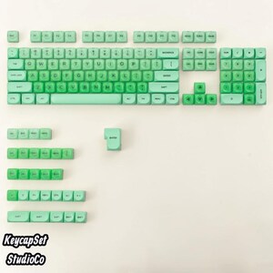 Touches vertes dégradées, Ensemble de touches doubles 132 touches PBT, Compatible avec le commutateur Mx, Clavier mécanique ISO ANSI