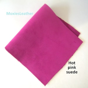 Hot pink suede piece genuine suede fabric leather bright pink suede leather fuchsia suede or lilac suede image 1