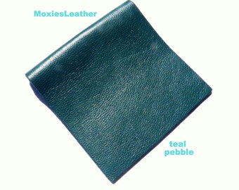 Teal blue cowhide leather sheets,  leather pieces, wholesale leather . genuine leather pieces . remnants leather , leather for crafts