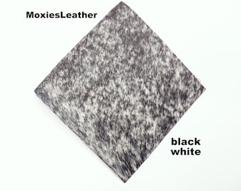 Natural cowhide black white hair on hide pieces-natural tan, cream cognac black leather with fur