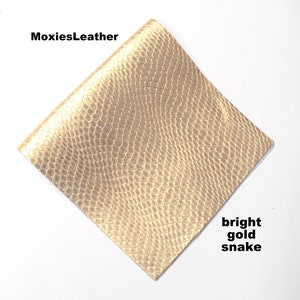 Gold snake leather pieces, leather for earrings , leather remnants , earrings leather , leather sheets .moxies leather