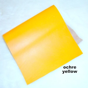 Ockergelbes Lederstück Reste von Kunsthandwerk Scrapbooking Schmuck Puppe aus Geldbörse 6x12 gelbes Leder