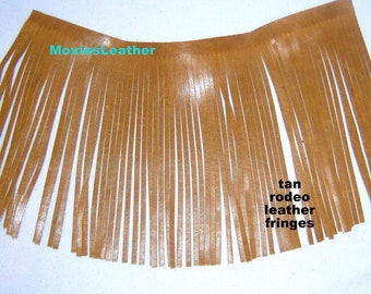 Western tan Leather fringes for jean jacket genuine leather fringes -purses, handbags- real leather fringes