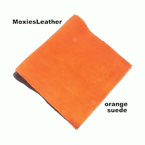 Orange suede skins orange suede, suede pieces, suede for jewellery , suede for earrings