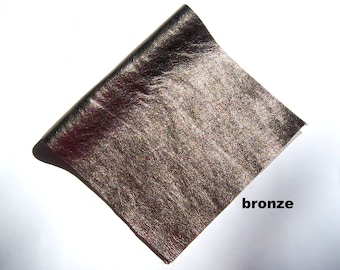 Bronze leather pieces , leather fringes , leather for tassels , leather tassels , genuine leather cuts in metallic leather