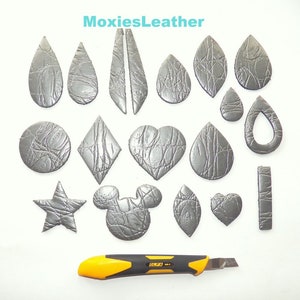 Earring shapes tracing set , 18 pieces tracing set to cut earrings , 18 cut out shapes , shape pattern , image 3