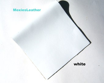 genuine leather fabric - white leather large piece - leather for doll shoes  - white skin -white hide - leather skins