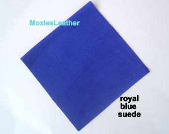 Royal blue leather suede  - electric blue suede leather