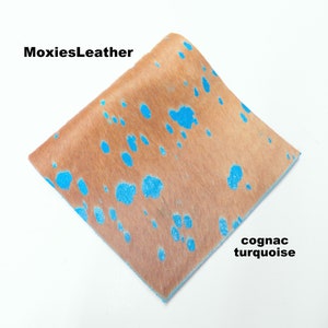Cognac Hair on leather animal prints acid wash prints - hair on